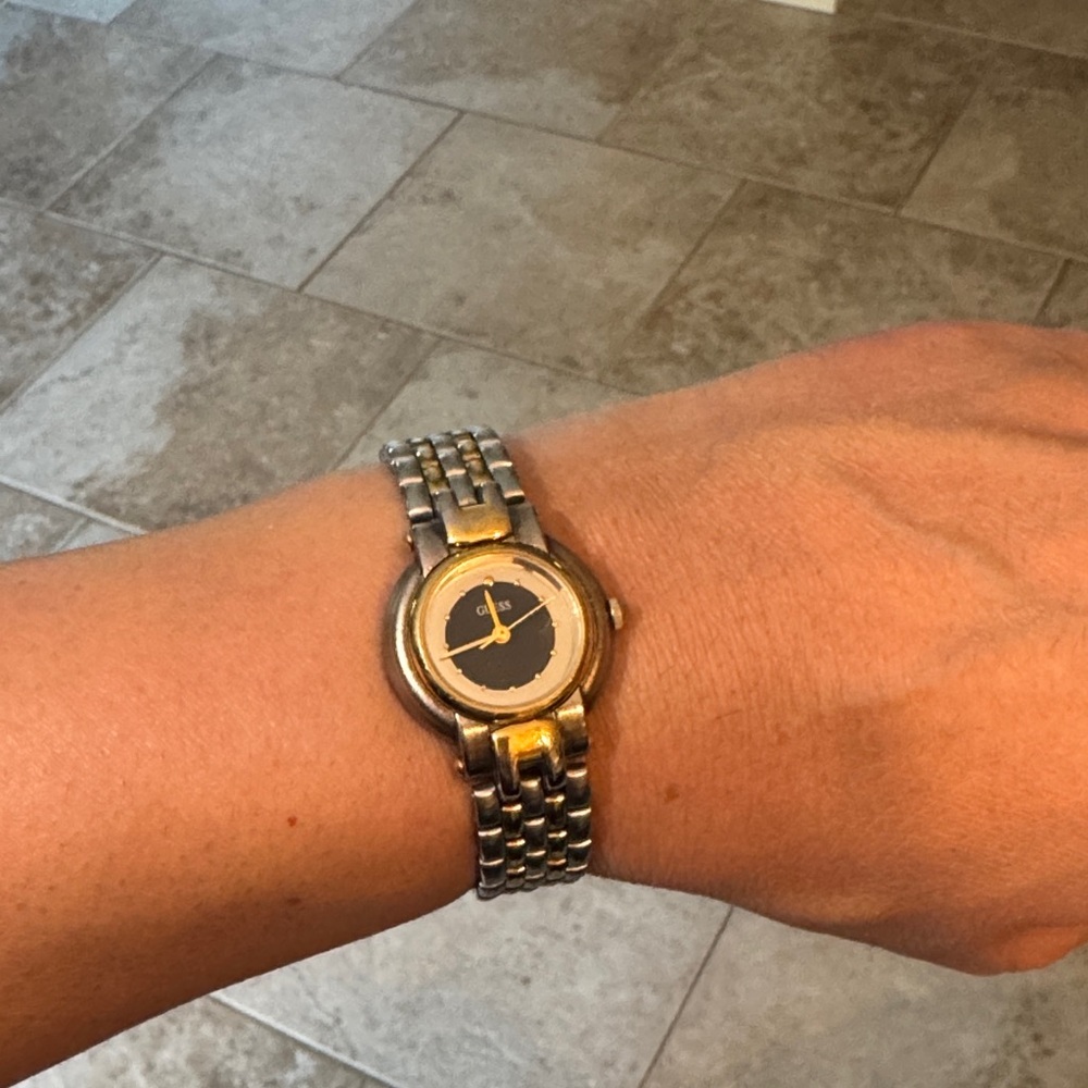 Guess Women's Vintage Silver and Gold Watch